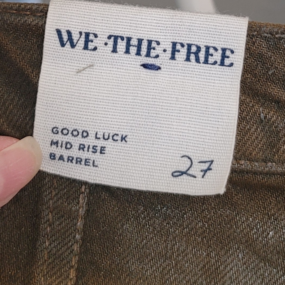 🆕️ Free People Good Luck Coated Barrel Jeans - Picture 12 of 14